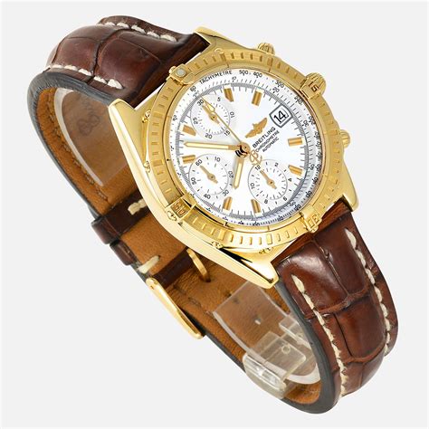 solid yellow gold breitling watch